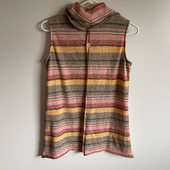 PURE Essence Canada Striped Sleeveless Top‎ Sz S - Picture 3 of 6
